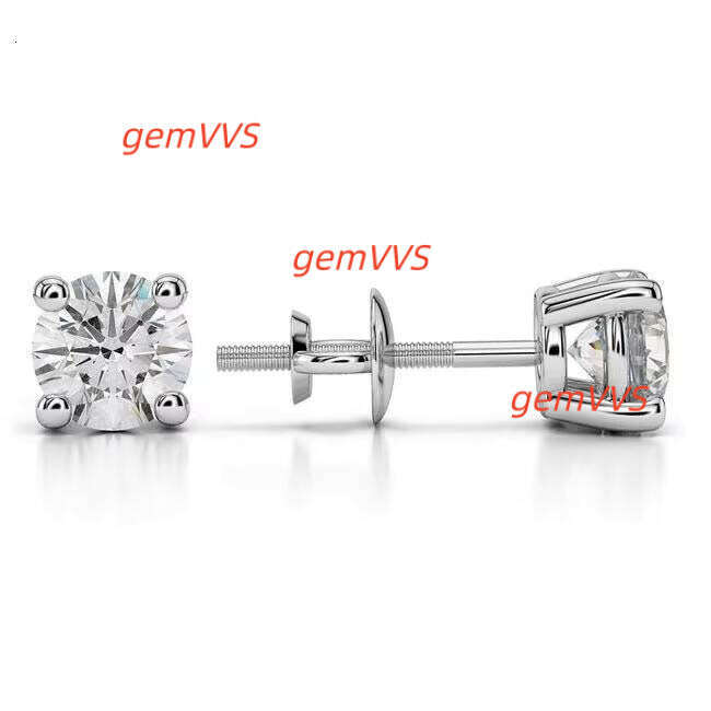 VOAINO Custom Round Cutting 14K 18K Gold VVS Lab Grown HPHT Diamond Earrings Fine Jewelry Ear Stud Gift For Girls