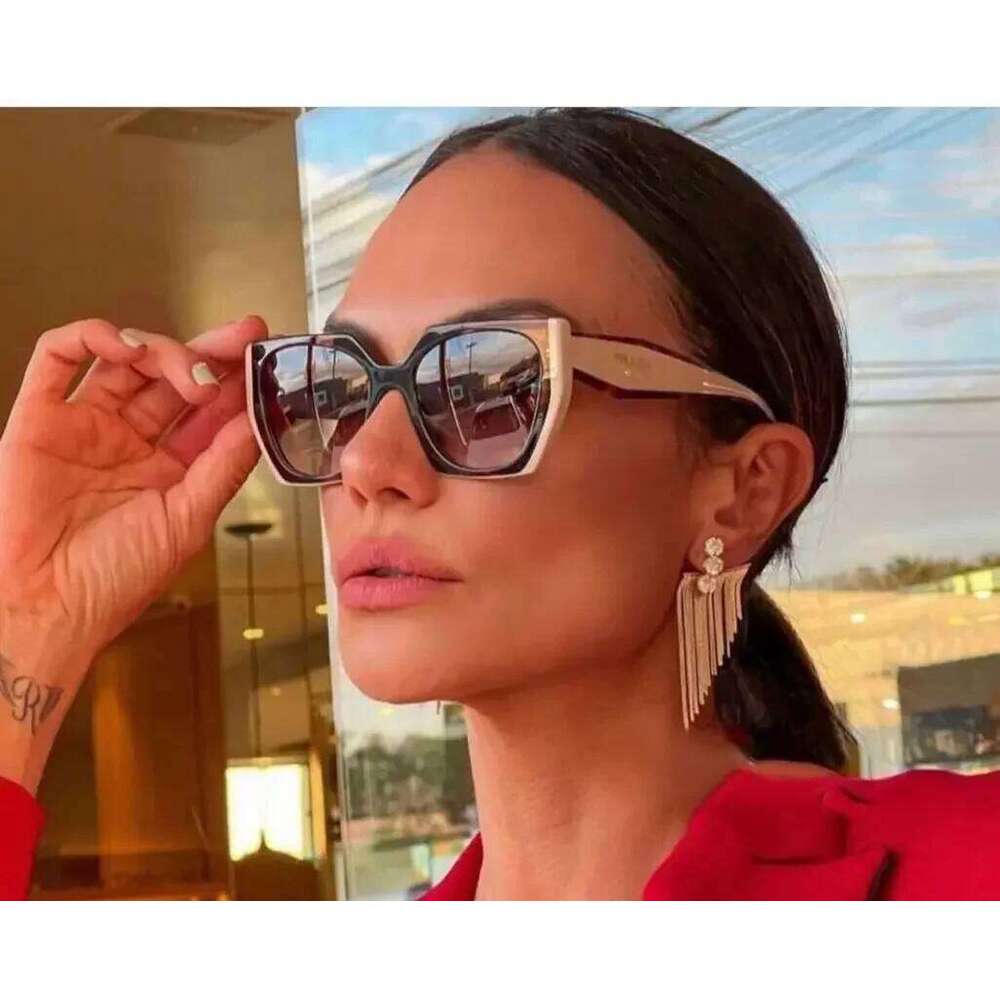 Irregular Square Large Frame Men's Retro Modern Cat Eye Sunglasses, Women's Sun Visors Y260207