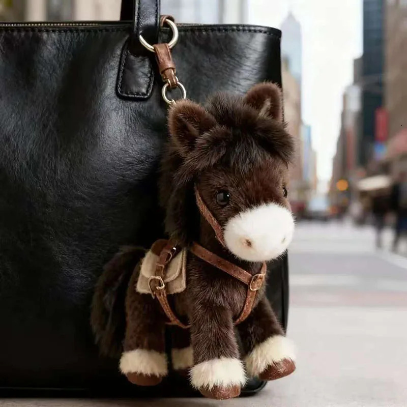 Cute Plush Horse Keychain Soft Stuffed Animal Bag Charm Cartoon Pendant Fashion Accessory for Backpack Purse s for Girls 260130