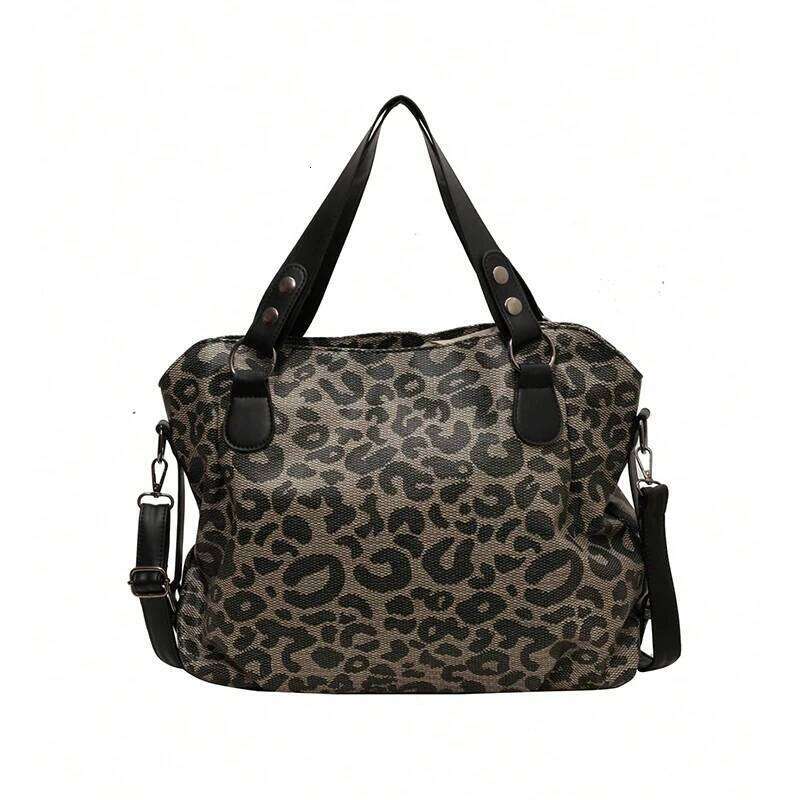 Random pattern leopard print contrasting crossbody bag, simple and exquisite women's bag. C260207