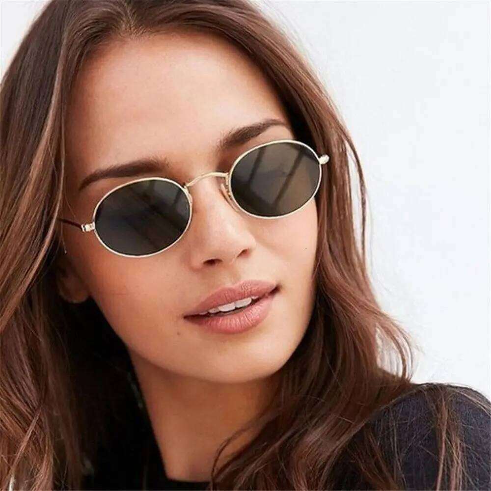 Vintage Oval Style Sunglasses Woman Round Retro Sun Glasses For Male Metal Small Frame Mirror Classic Oculos De Sol Feminino Y260207