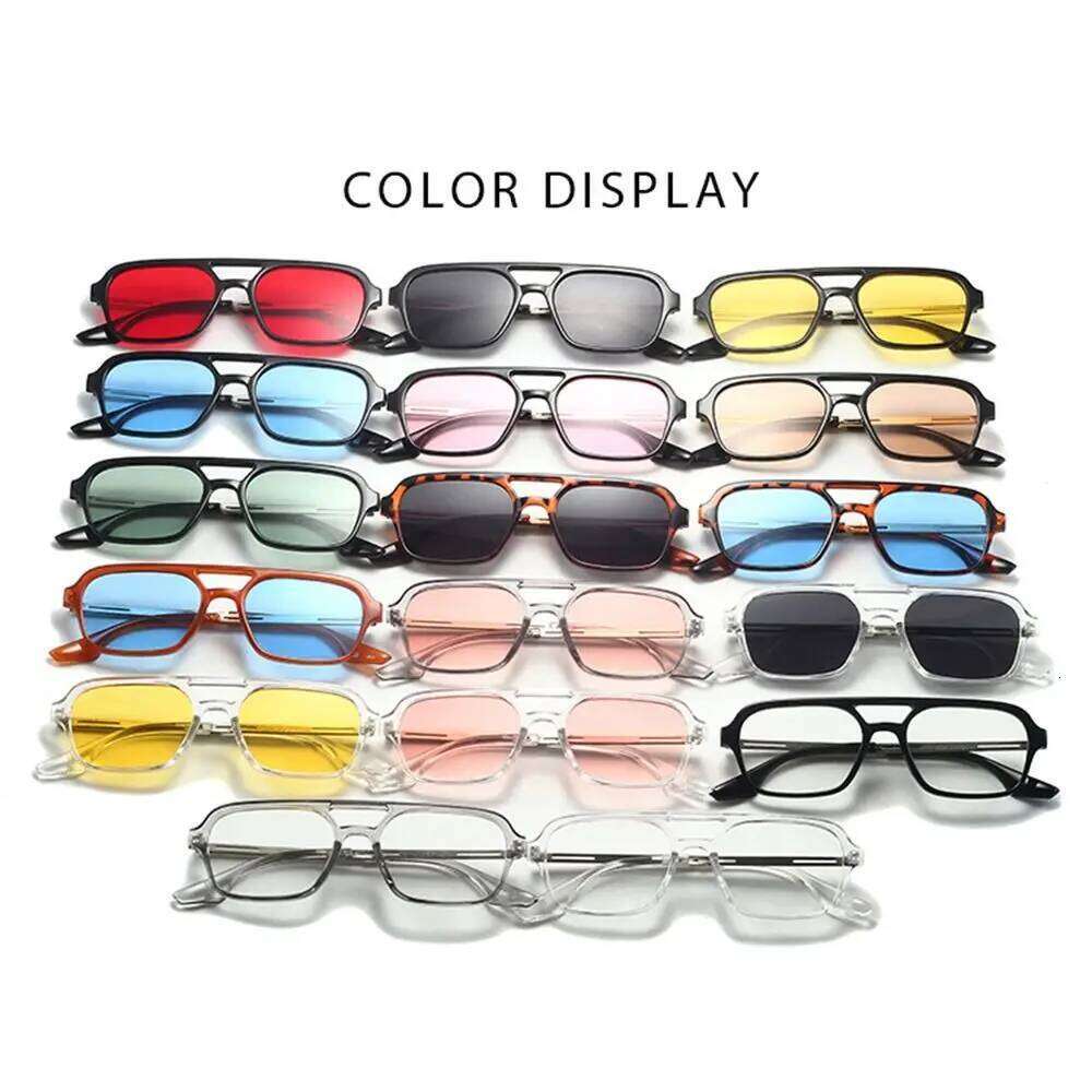 Luxury Brand UV400 Protection Square Sunglasses Vintage Retro Style 70s Sun Glasses Summer Shades Beach/Travel/Streetwear Y260207