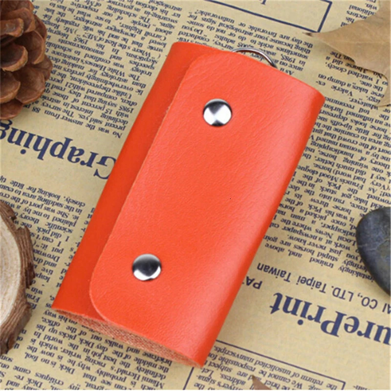 Pu Leather Key Holders Women Men Keys Organizer Fashion Solid Key Wallets Key Pouch Car Keychain Housekeeper Keychain Wallet 260129