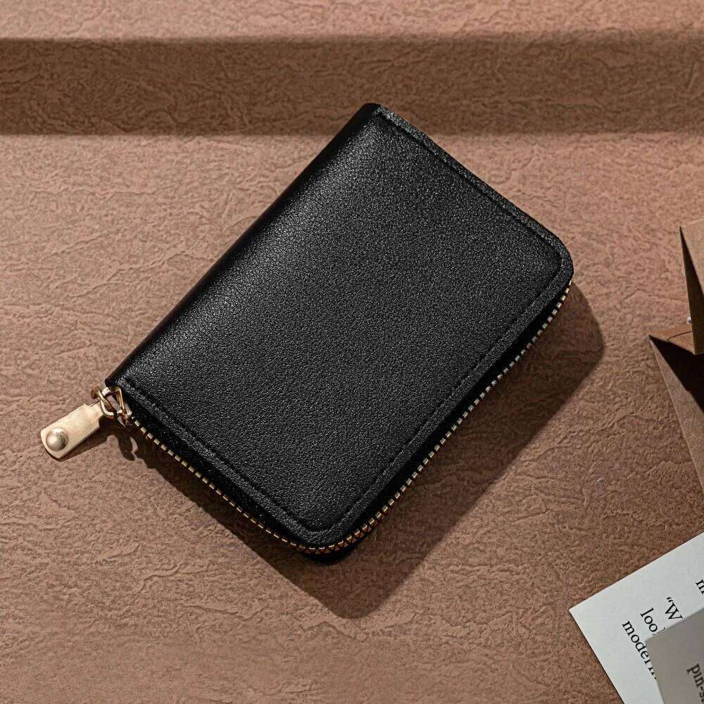 Business Solid Color ID Credit Holder New Women's Multiple Card Slots PU Leather Pocket Case Coin Purse Wallet Y260206