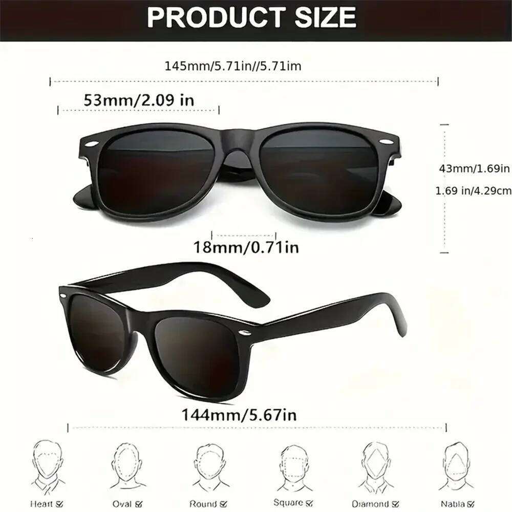 3PCS Classic Black Square Fashion Glasses with Bolt Decoration For Party Photography Wedding Birthday Graduation Hiking Y260207