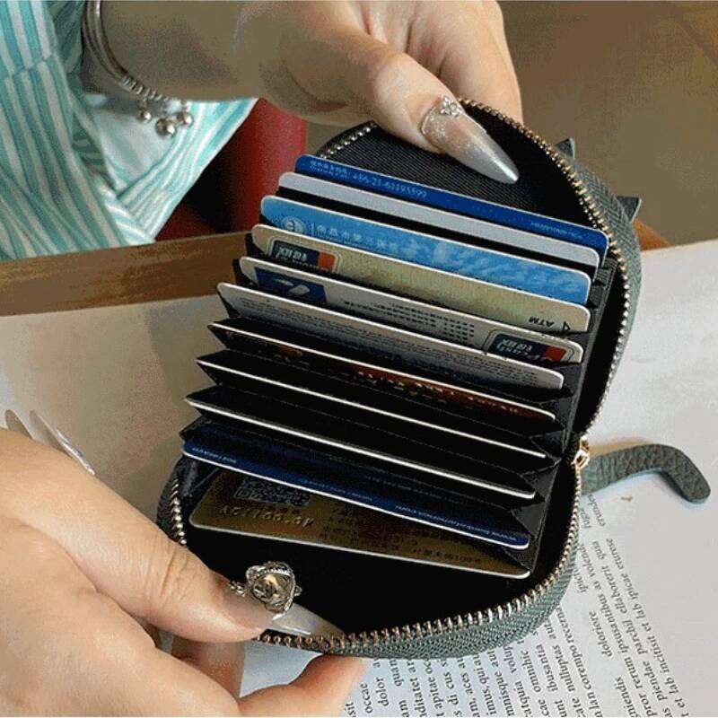 Cartoon Cat shaped design Wallet Women's Multi-card slots Cute Fashion Faux Leather Coin Purse Creative ID Card Holder Y260206