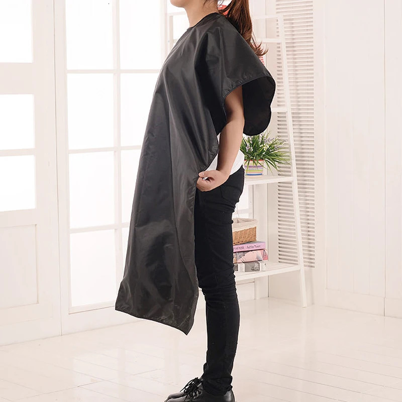 120x78cm Hairdressing Capes Waterproof Cloth Hair Coloring Apron Adults Hairdress Cape Gown Black Home Barber Accessories 260203