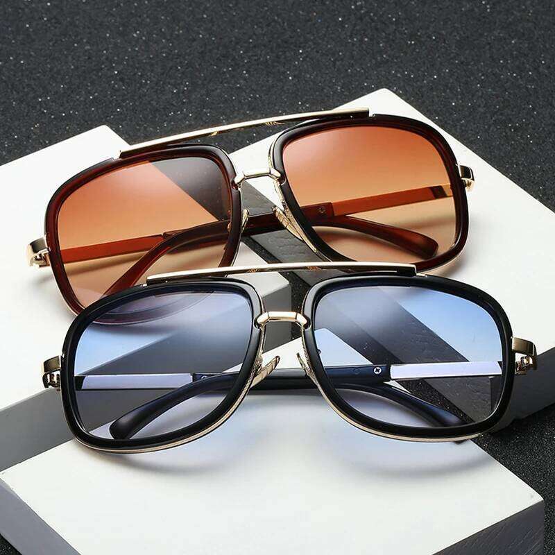 New Fashion Cool Men Driving Goggle Summer Style Gradient Brown Sunglasses Vintage Pilot Sun Glasses UV400 Oculos De Sol Y260207