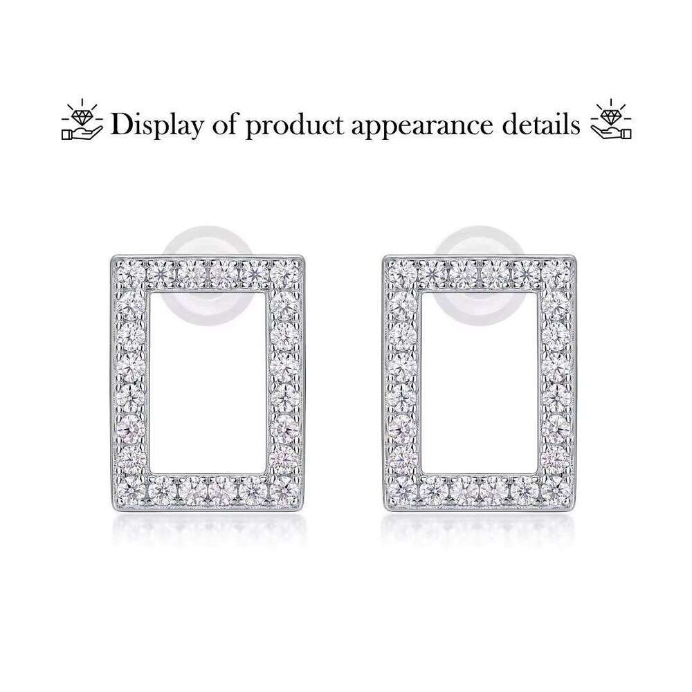 Moissanite Diamond 925 Sterling Silver Earrings Women's Wedding Jewelry