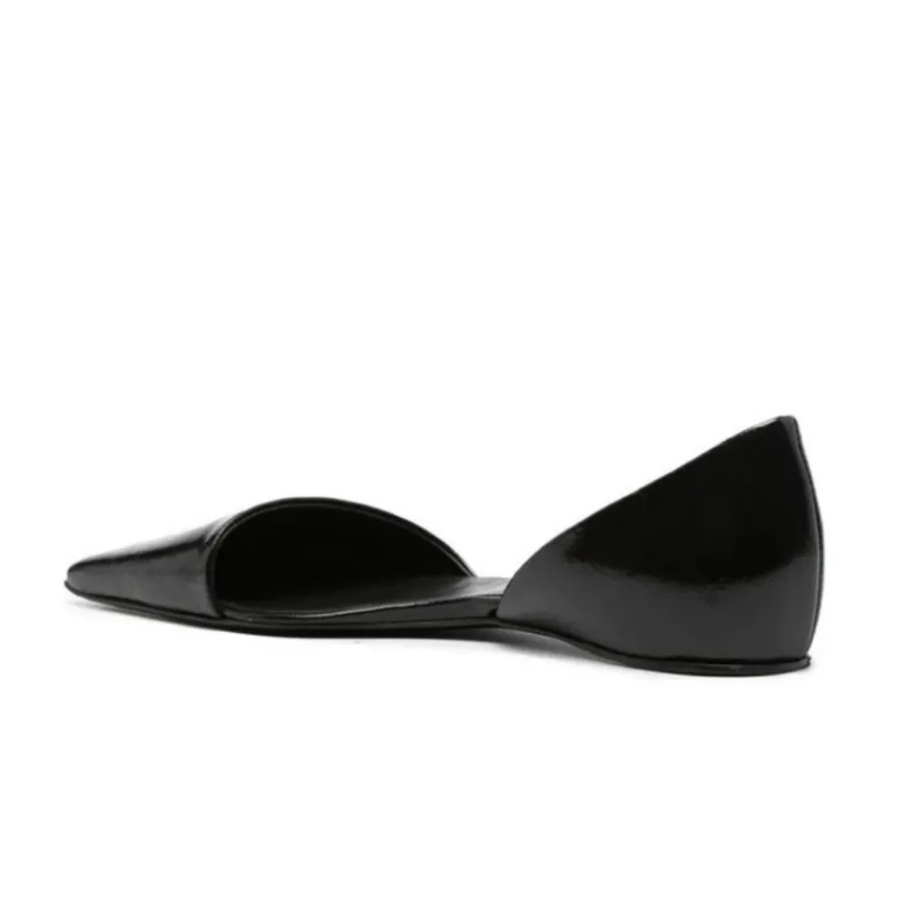 Genuine Leather Flat Shoes Women Retro Small Square Toe Slanted Mouth Hollow Single Shoes for Women Spring Autumn Flat Sandals 260124