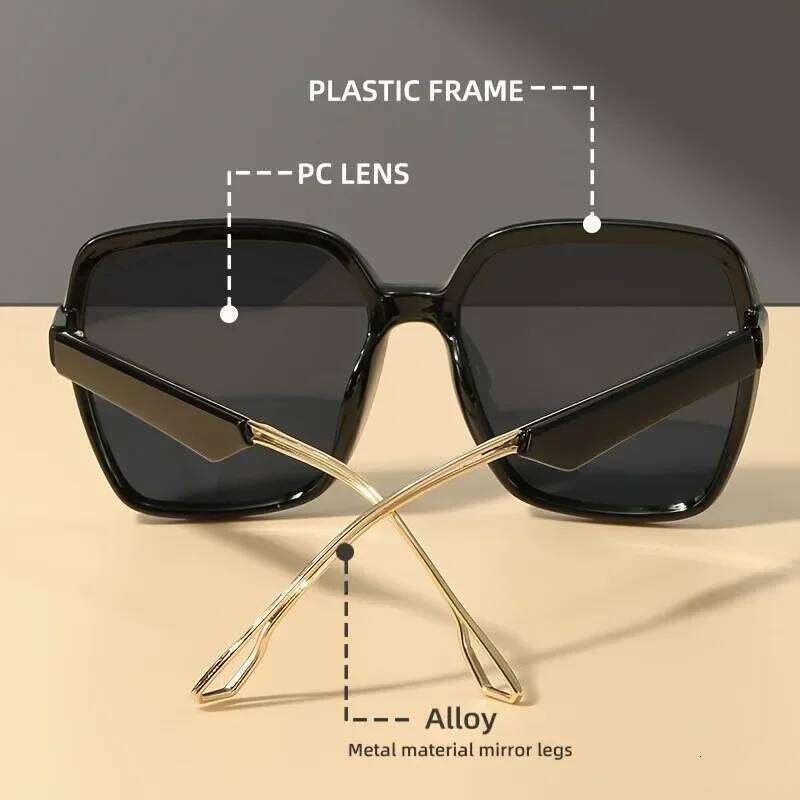 Outdoor UV400 Gradient Square Decoration Large Frame Ins Trending Sunglasses 2025 Oversize Fashion Glasses Y260207