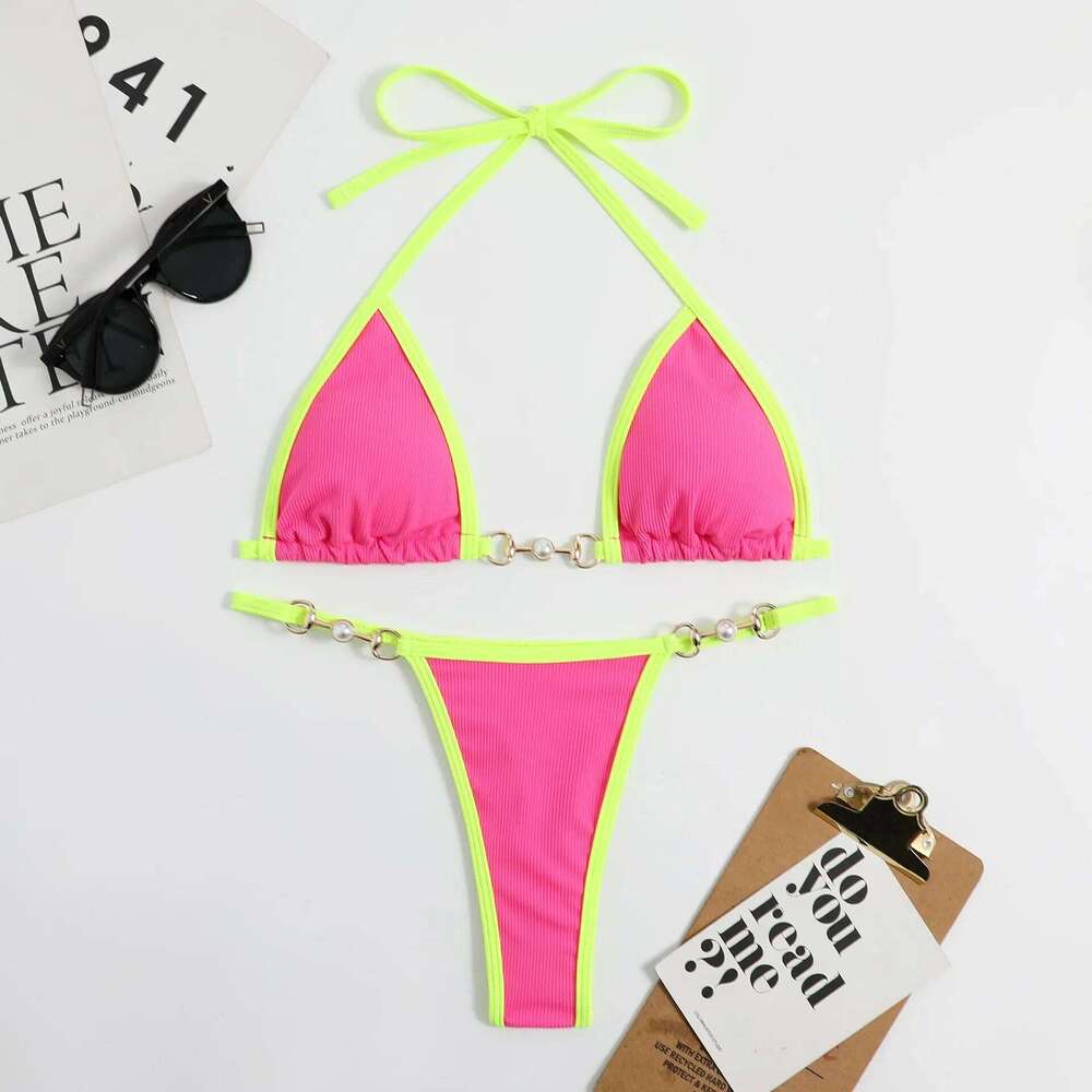 sexy string micro mini bikinis set high waist thong swimsuit Swimwear Biquini conjunto de bikini tankini beachwear C260207
