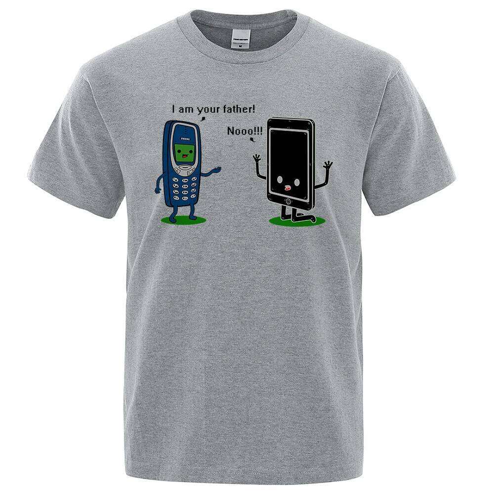 I'm your father Funny phone T-Shirts Men Women Casual Short Sleeve Crewneck Breathable Tops Cotton Summer Hip Hop Tee Clothing C260207