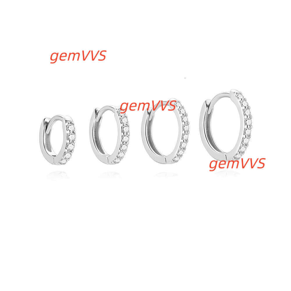 Arier Fine Women New Arrival Moissanite Stone Jewelry 925 Silver 6/7/8/9Mm Classic Minimalist Hoop Earrings