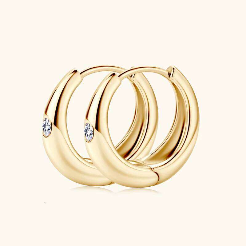 Newest Fine Jewelry Hypoallergenic 925 Sterling Silver Moissanite Hoop Earrings For Gift