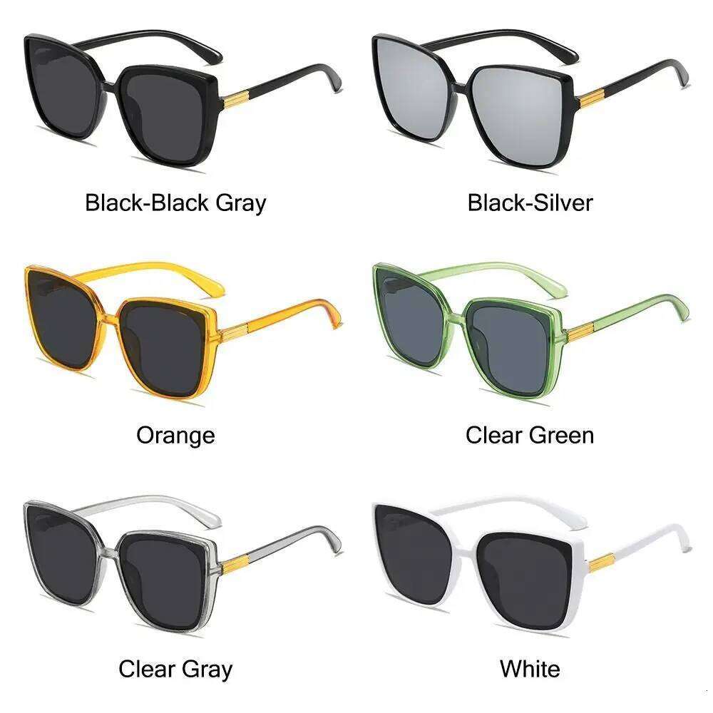 Big Frame Cat Eye Sunglasses UV400 Protection Cosplay Camping Fishing Stage Performance Black Shades Eyewear for Women & Men Y260207