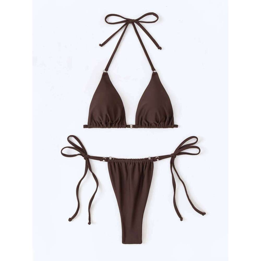 2026 High Waist Bikinis Sexy Women Swimsuit Swimwear Female Solid Bikini Set Biquini Bathing Swimming Suit Beachwear C260207