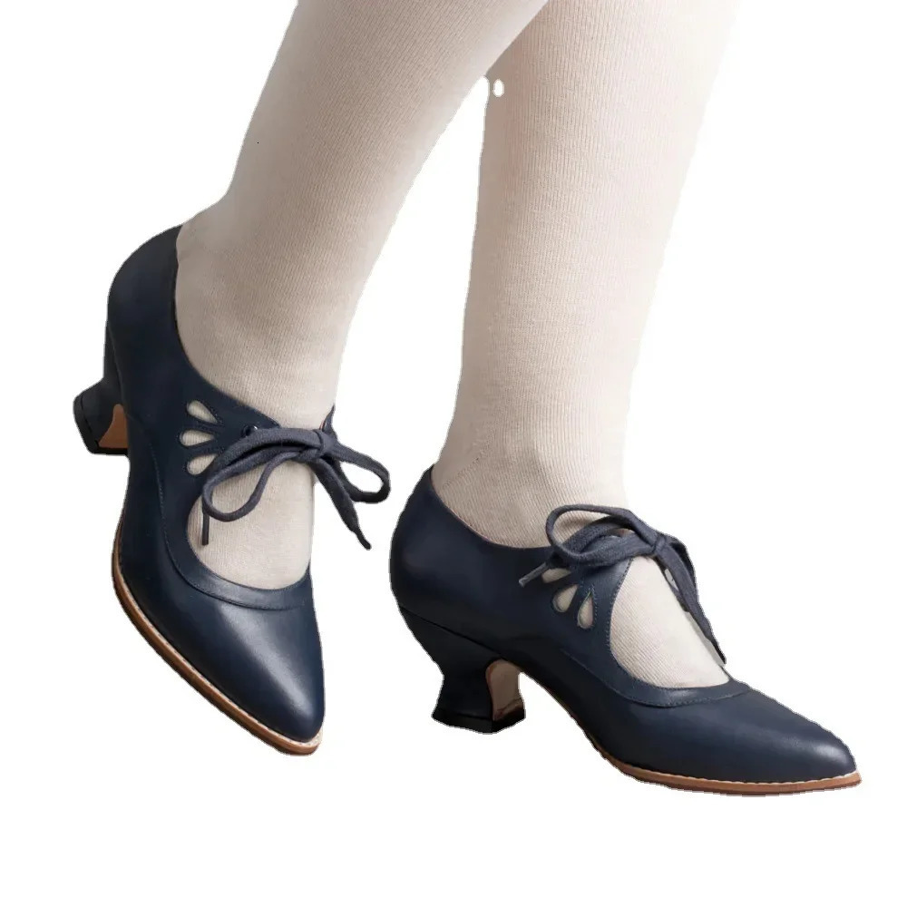 European and American Hollow Out High Heel Shoes for Women Lace Up Large Casual Shoes Women Shoes Zapatos De Mujer 260202
