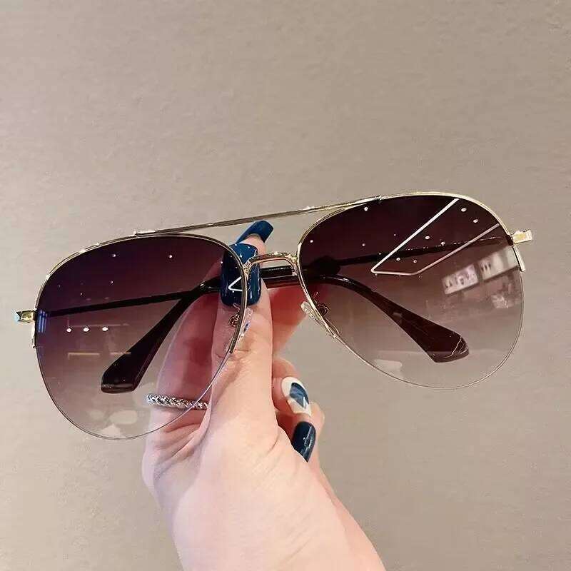 2024 New Fashion Gradient Lens Pilot Sunglasses Vintage Cycling Driving Shades Sun Glasses Unisex UV400 Protection Eyewear Y260207