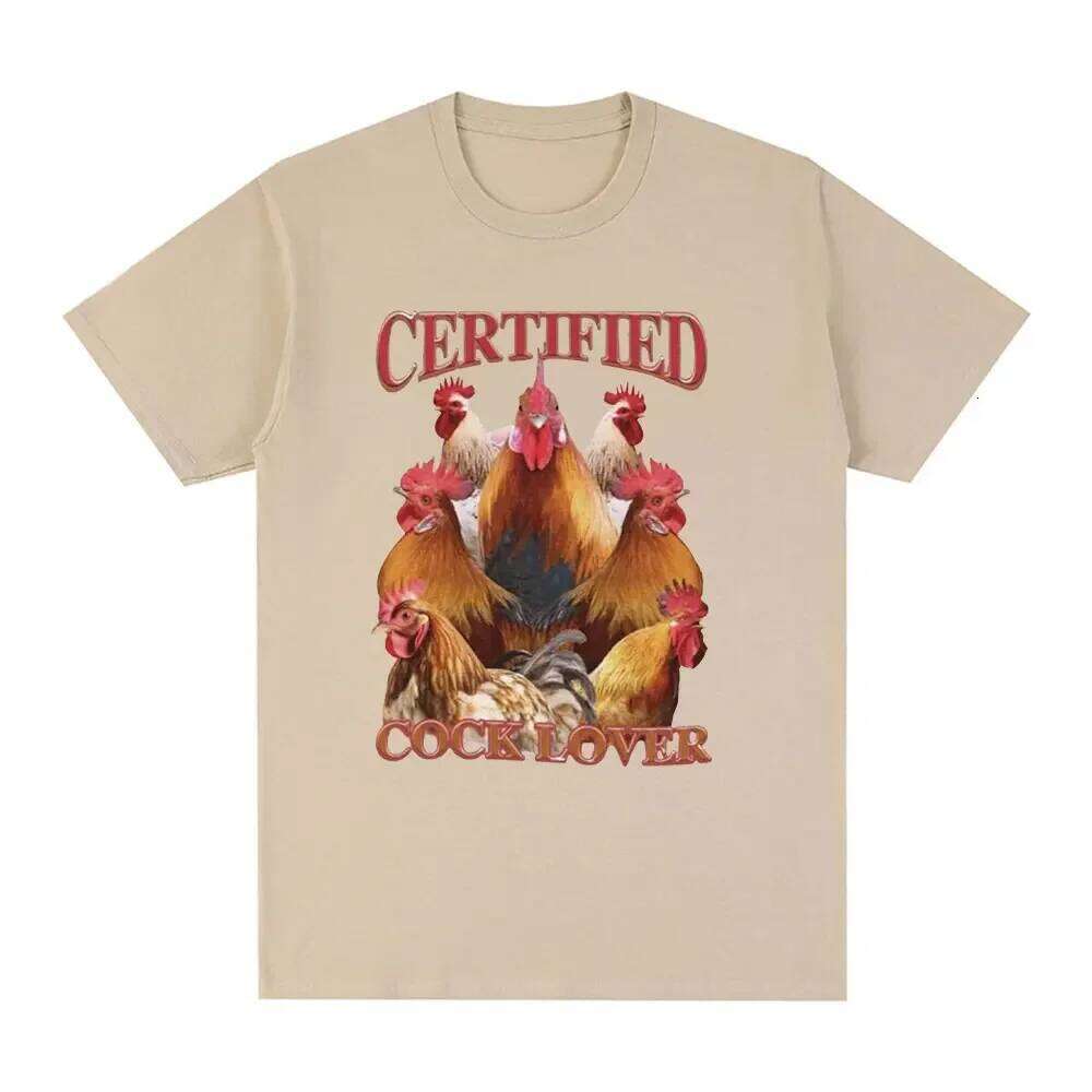 Certified Lover Funny Chicken Meme Women's Casual Short-sleeved T-shirt Streetwear Fashion Graphic Y2K C260207