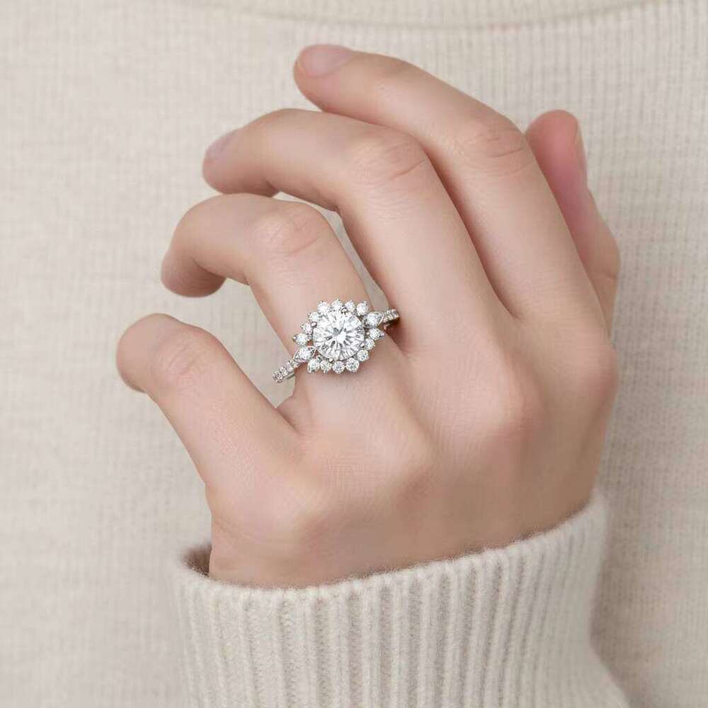 Lab Grown Diamond Round Brilliant Cut Engagement Ring