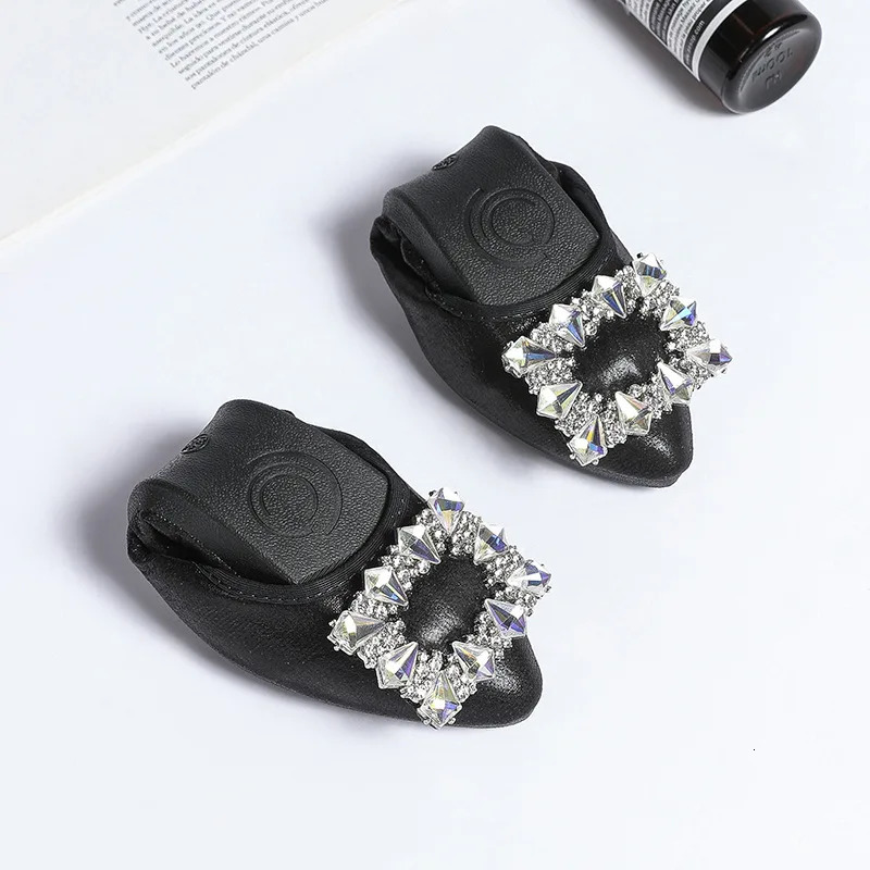 Flat Women Shoes Slip On Rhinestone Fashion Female Loafers Breathable Ballet Flats for Women Large Size 43 44 45 WSH4830 260124