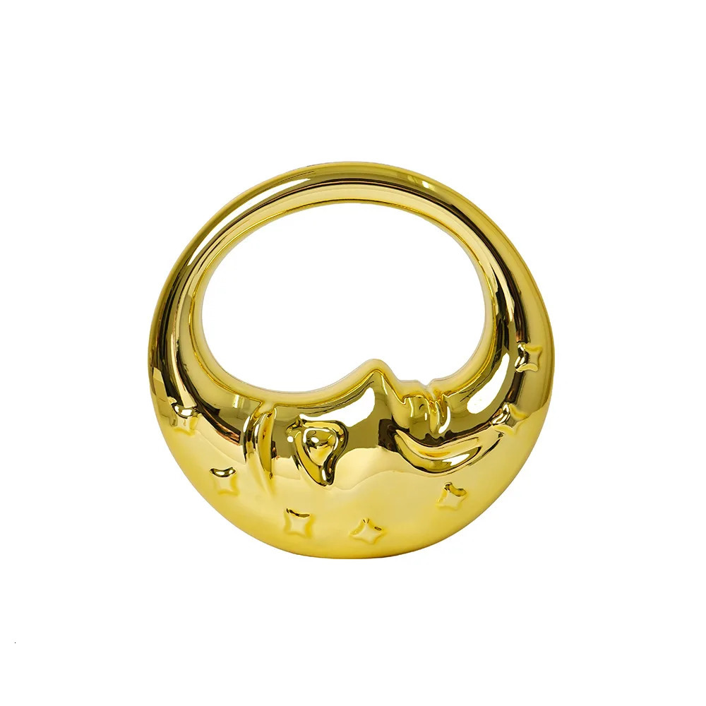 Mini Golden Evening Bag Purses and Handbags Shoulder Bags Funny Shape Party Wedding Acrylic Face Clutch Purse 260208