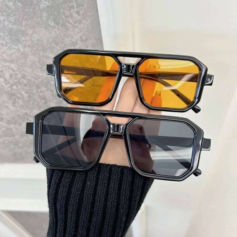 Designer Brand Square Sunglasses Women Men Casual Rectangle Frame Sun Glasses Female Mirror Colors Luxurious Fashion Y260207