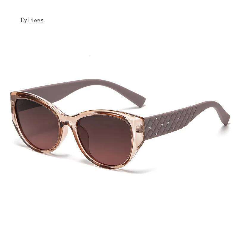 New Fashionable Sunglasses Women Black Plastic Elliptical Decoration Sun Glasses Men Luxury Brand Design Trendy Spectacle Uv400 Y260207