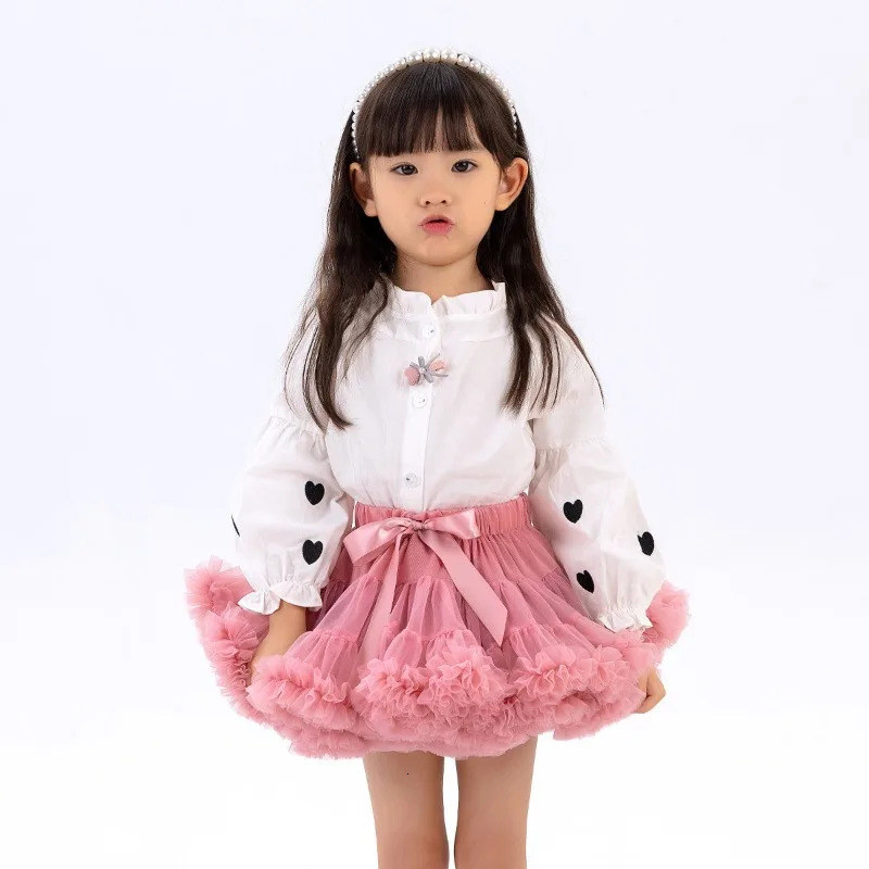 Upgrade Girls Tulle Skirt Baby Children Tutu Pettiskirt Kids Fluffy Ballet Party Princess Girl Clothes 260207