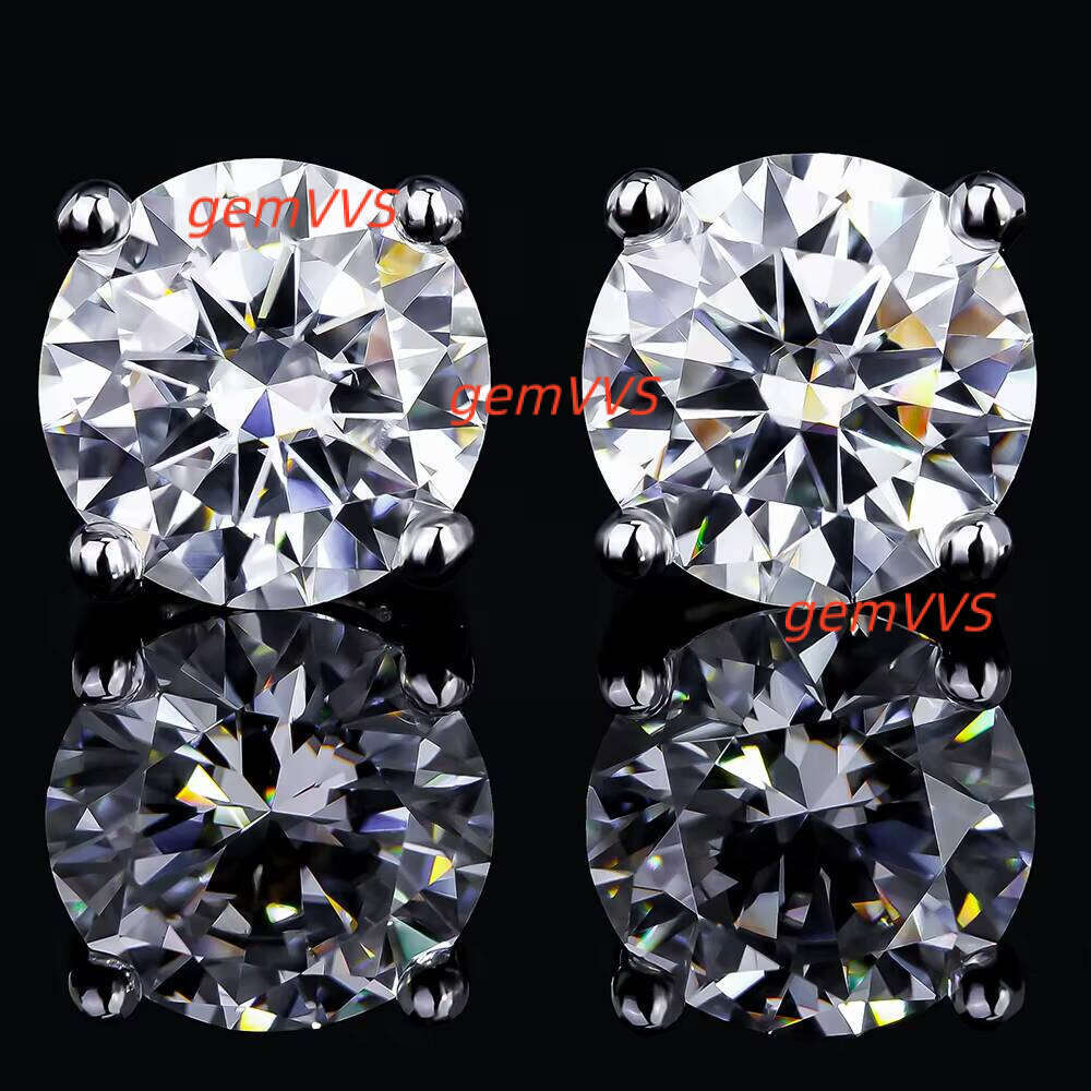 925 Silver 6.5Mm 1 Carat Sparkling Party Fine Jewelry Gifts Mossanite Moissanite Stud Earrings For Women