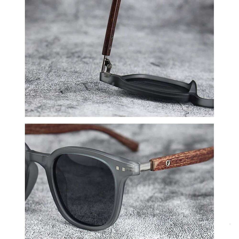 Fashion Retro Wood Grain Sunglasses Polarized UV Protection Men and Women Very Suitable for Outdoor Street Photography Y260207