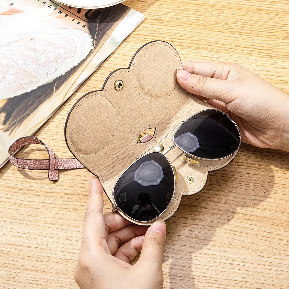 Portable Genuine Cowhide Padded Protection Sunglasses Case 2026 Artistic Accessory Cow Leather Eyewear Case Storage Pouch 260107