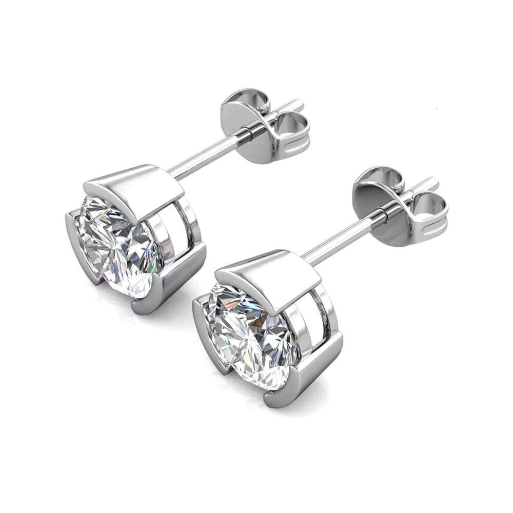 Innovative Formulated 1Ct Moissanite Diamond Gemstone Jewelry S925 Handmade Round Stud Earrings Destiny Jewellery