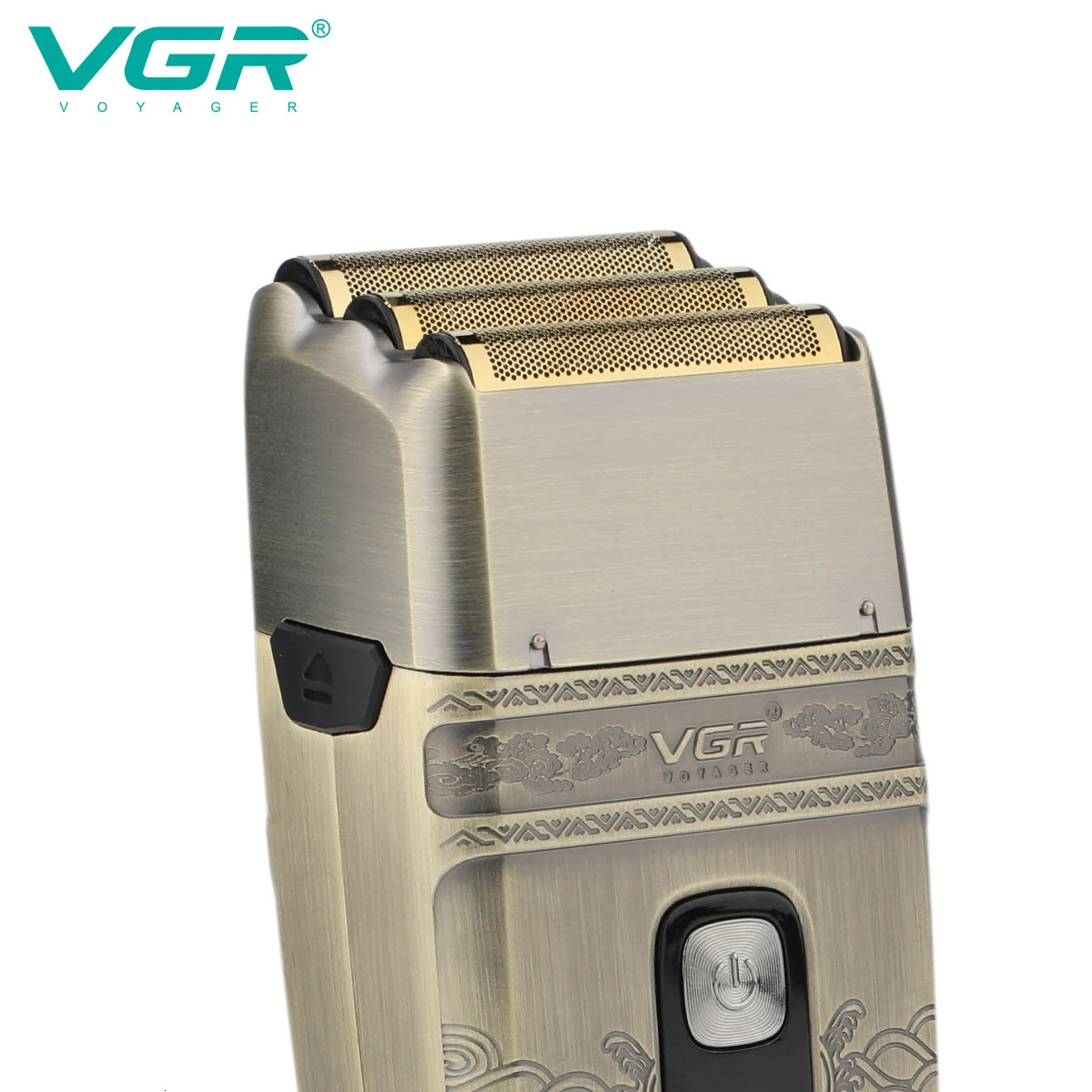 VGR Electric Shaver Professional Shaver Metal Beard Trimmer Blade Triple Foil Shaver for Bald Head LED Display V-335 260126