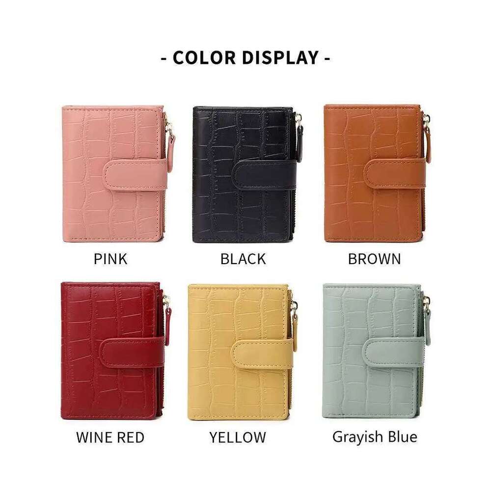 Classic Luxury Card Clip Short Wallet Small Multi functionalPULeather Handbag Solid Color Double Fold Women's ZeroWallet Y260206