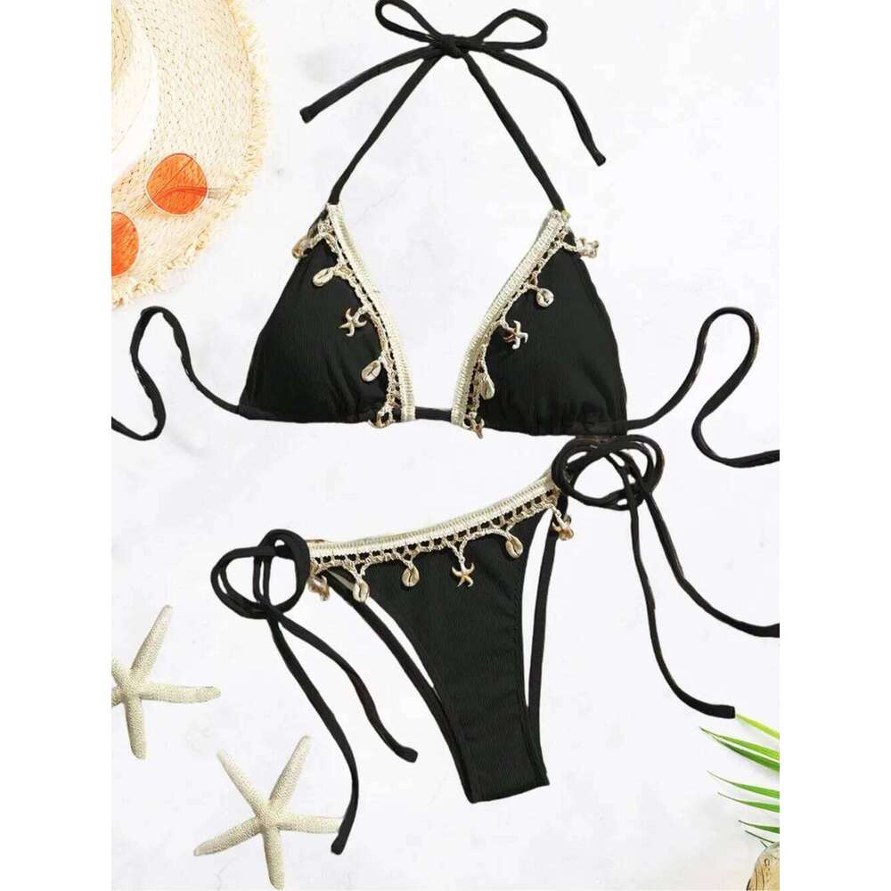 Peachtan thong push up beach swimwear 2 piece swimsuit 2024 bikini bathing suit summer women beachwear C260207