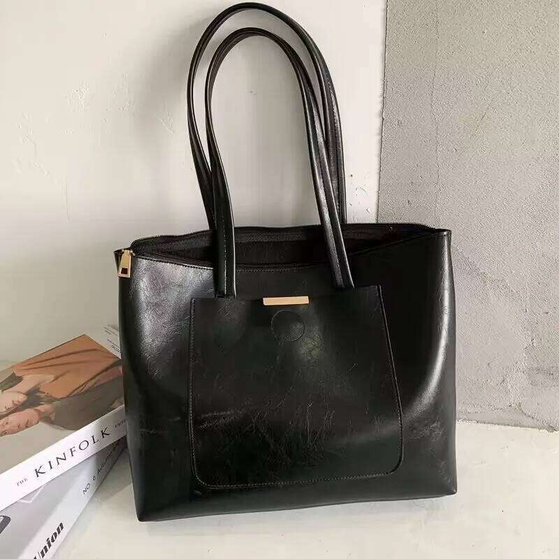 2025 New Fashion Handbag Women's Shoulder PU Leather Daily Leisure Shopping Commuter Large Capacity Laptop IPad Bag C260207