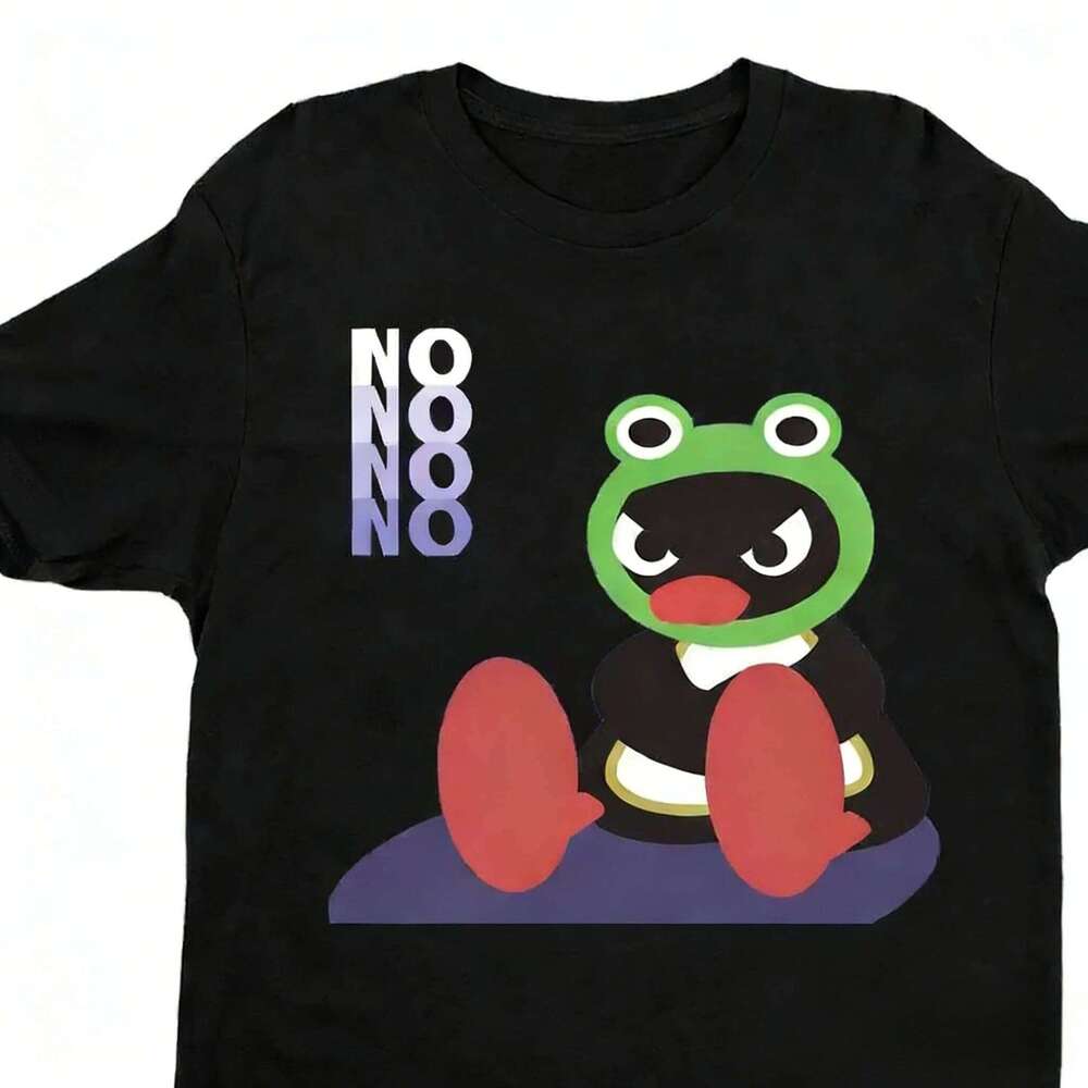 Cute Frog Head Cover Pingu NONONO Tshirt Funny Cartoon Printed Women Men Summer Daily Life Casual Crewneck Cotton Short Sleeve X260209