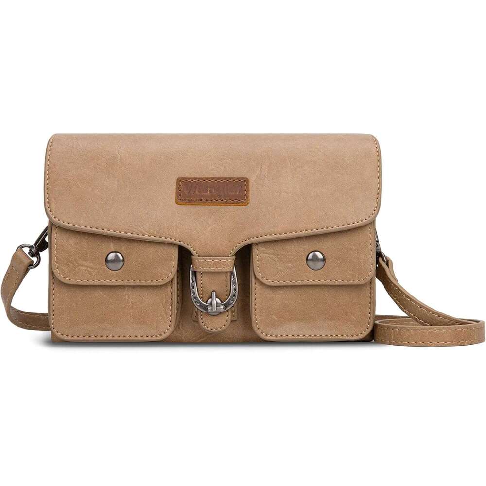 Wrangler Crossbody Wallet Purses Multi Function Card Holder Small Purse With Double Zipper
