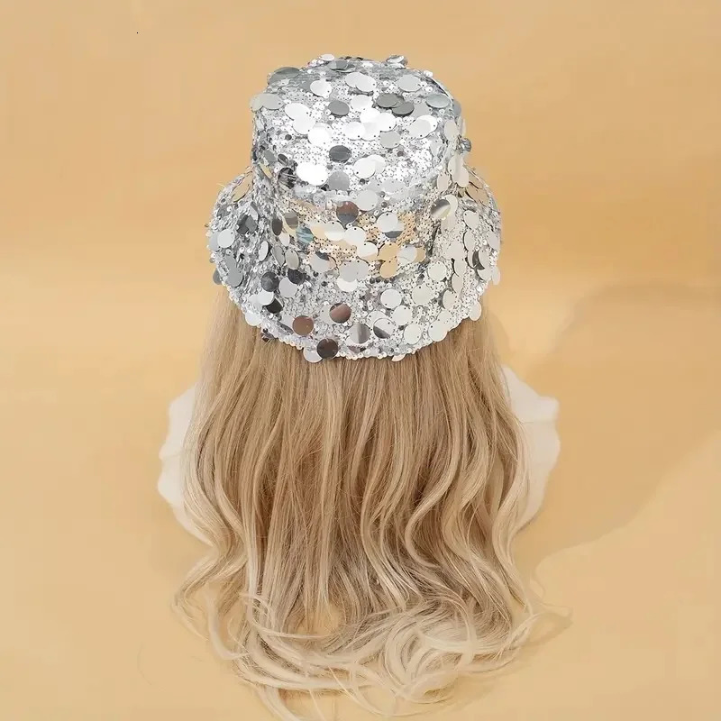Glittering Silvery Sequin Bucket Hat Lightweight Fisherman Cap for Trendsetters - Perfect Festival Rave Accessory 260208