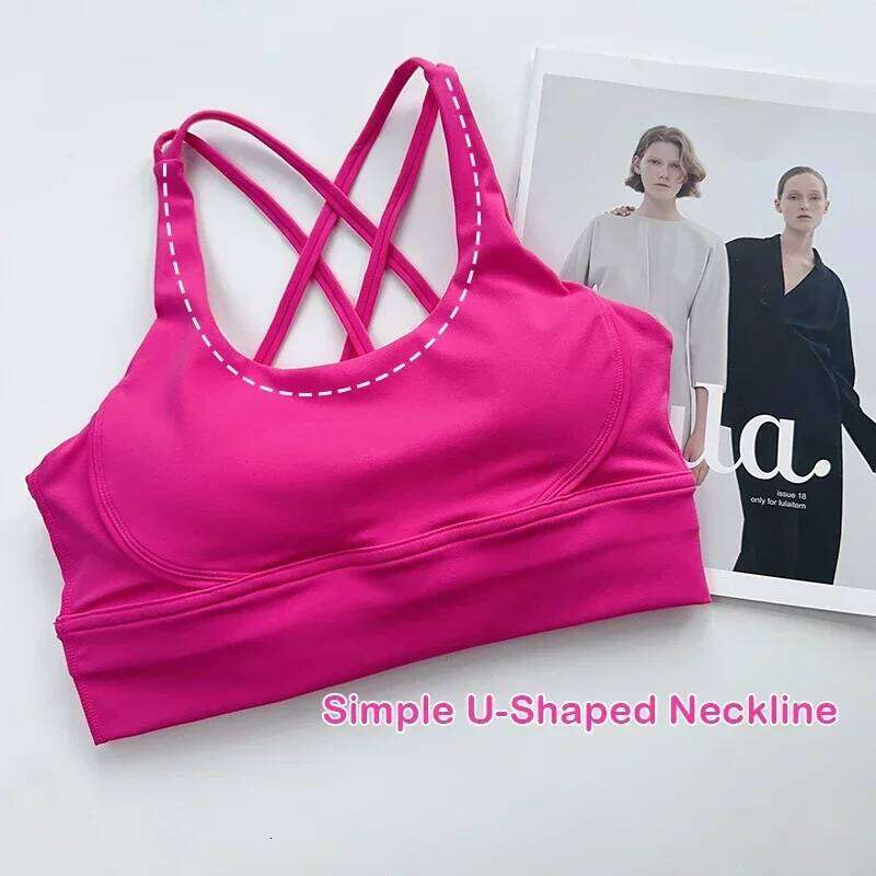 Solid Color Fitness Women Sport Bra Gym Yoga bra Athletic Cross Tight Top Workout Train With Chest Pad High quality shockproof 26Y0209