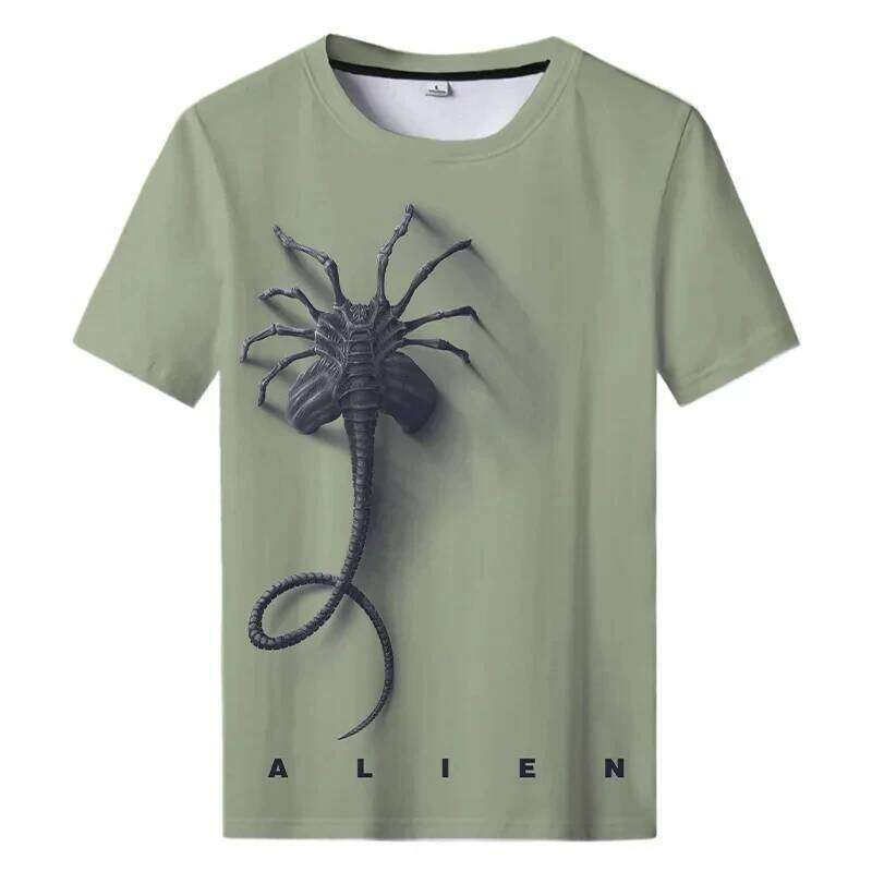 Summer New Art 3D Print For Men Clothing Daily Casual T-shirt Horror Alien Movie Graphic Harajuku Tops Tee Shirts X260209