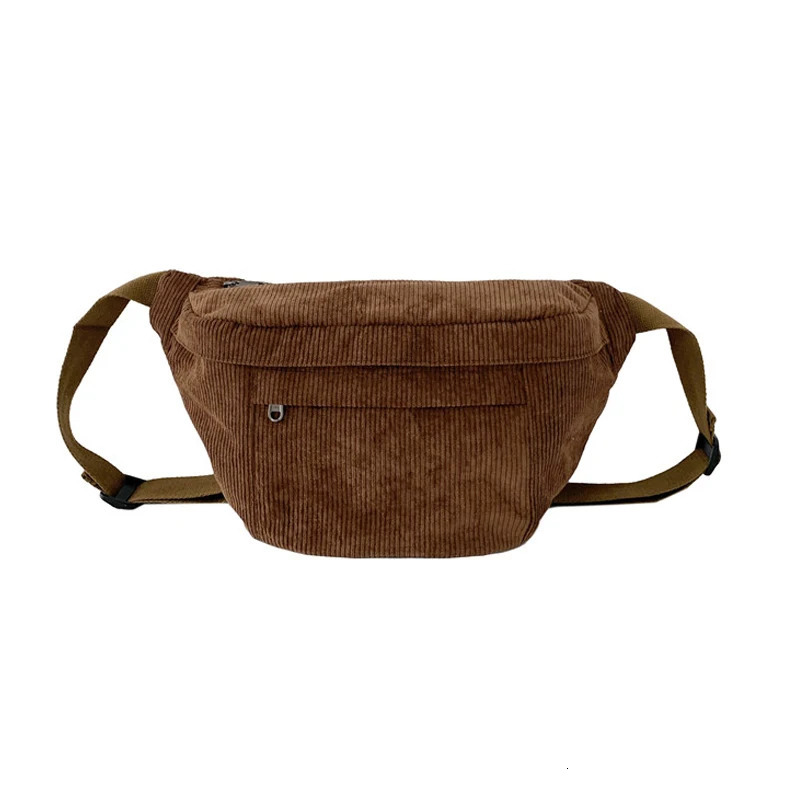 Fashion Corduroy Waist Bag Casual Lady Waist packs Phone Pack Large capacity Unisex Crossbody Chest Bags Street Hip hop Belt Bag 260130