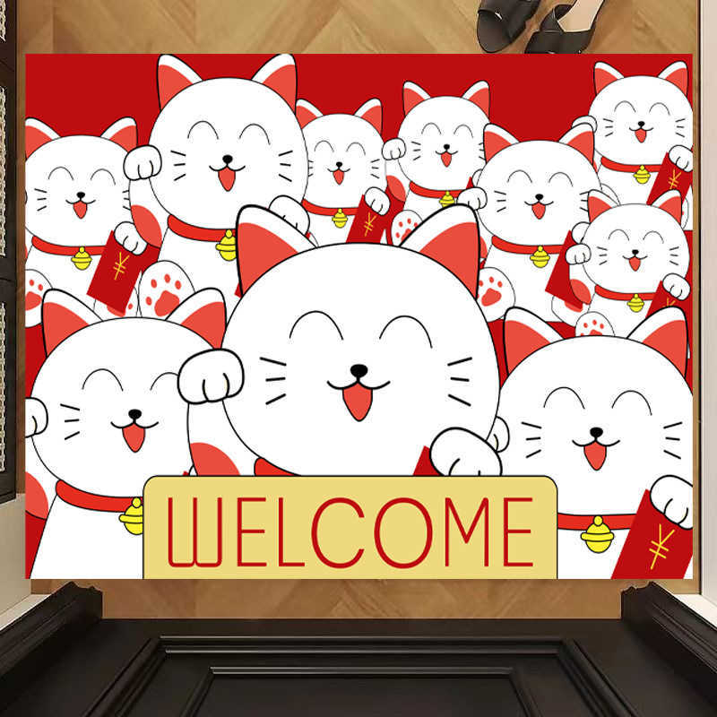 Cartoon cute and soothing entrance door mat home use dirt-resistant and easy to clean foot mat for the hallway entrance silk loop floor mat S260207
