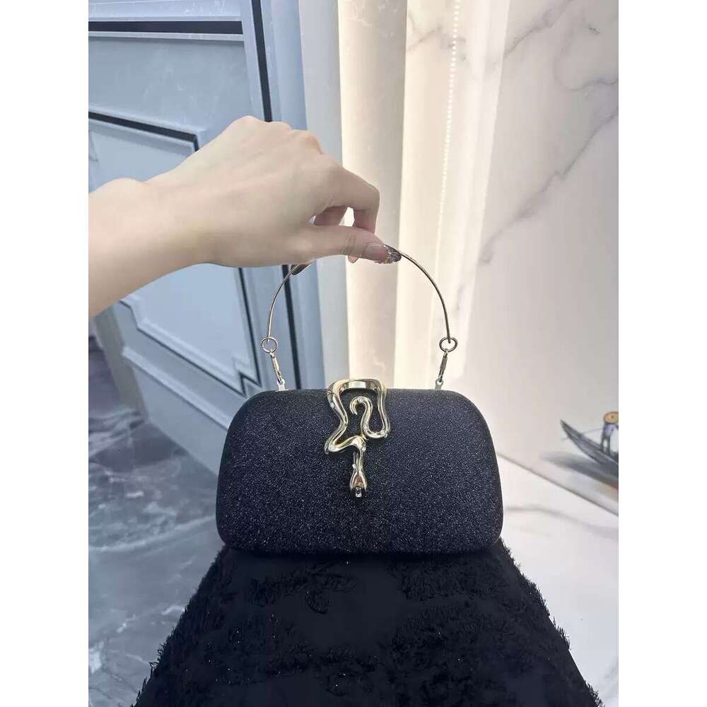 New Women S Fashion Snake Shaped Lock Chain Party Clutch Crossbody Evening Bag