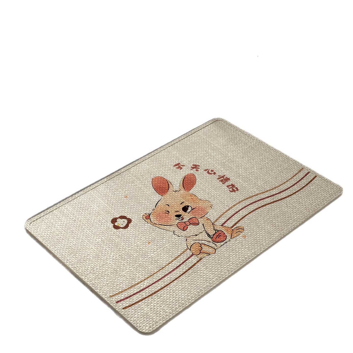Simple linen rubber-soled entrance mat decorative entryway doormat bathroom floor mat dirt-resistant and wear-resistant mat S260207
