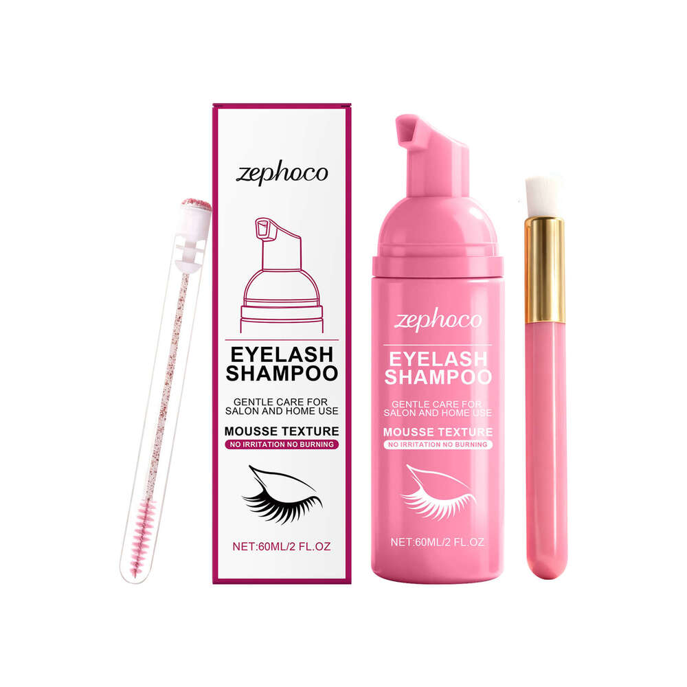 zephoco Eyelash Cleaning Care Set Gentle ingredients gentle cleansing, smoothness, and moisturizing, convenient for daily care