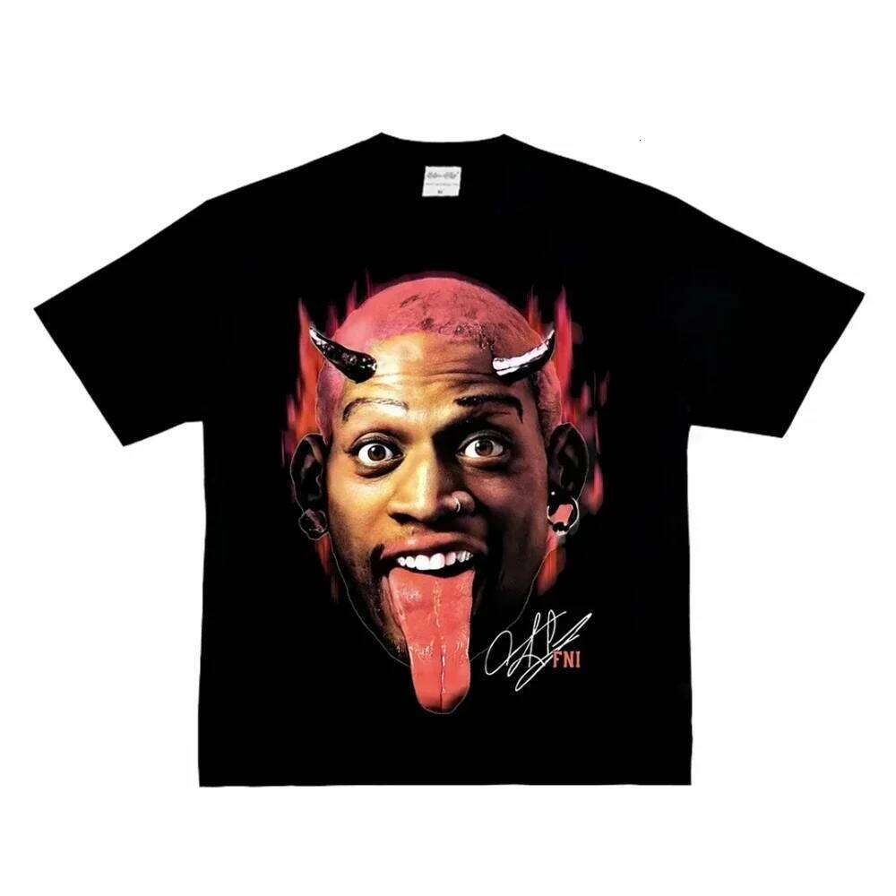 Fashion Men Women T-shirt Rodman American Big Head Crew Neck Short Sleeve Cotton T-Shirt Street Wear Tops Clothing X260209