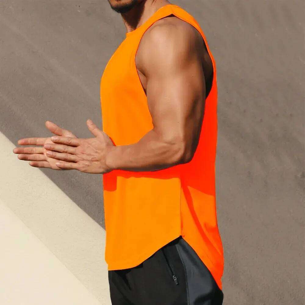 Summer Marathon Quick Dry Sports Men's Sleeveless Running Training Basketball Loose Fit Tank Top 26Y0208